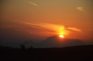 sunset over the mountains