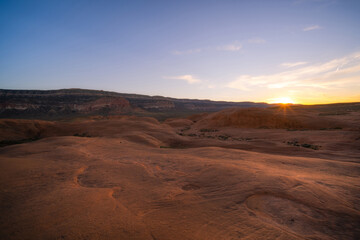 Fototapeta na wymiar Rocky hills at sunset in Escalante Utah
