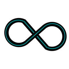 black-turquoise infinity sign. sign of eternity