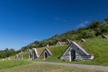 Obraz premium Gombos-hegyi pincesor in Hercegkut, UNESCO site, Great Plain, North Hungary