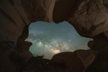 Natural rock window in Devils Garden Escalante Utah 