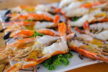 Grilled Shrimp served on Plate