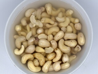 Cashew nuts soaked in water for 12 hours