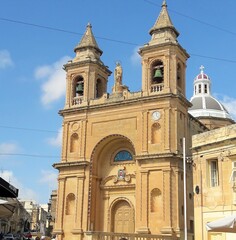 Fototapeta na wymiar A church in Malta seen from a different angle