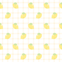 Cute lemon seamless pattern background