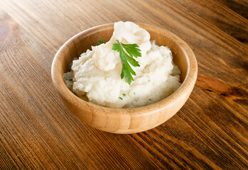 Homemade Cauliflower Puree or Colcannon with Mashed Cabbage