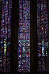 Colorful Windows Inside Saint Lamberti Church in Münster, Germany
