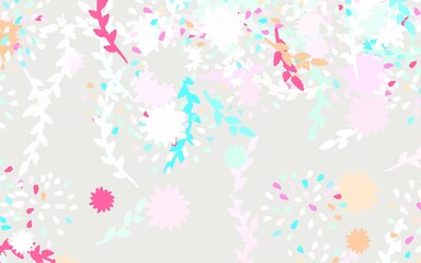 Light Green, Red vector natural background with flowers