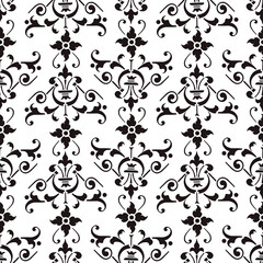 Seamless background of decorative floral design elements