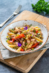 Tuna and roasted pepper pasta salad