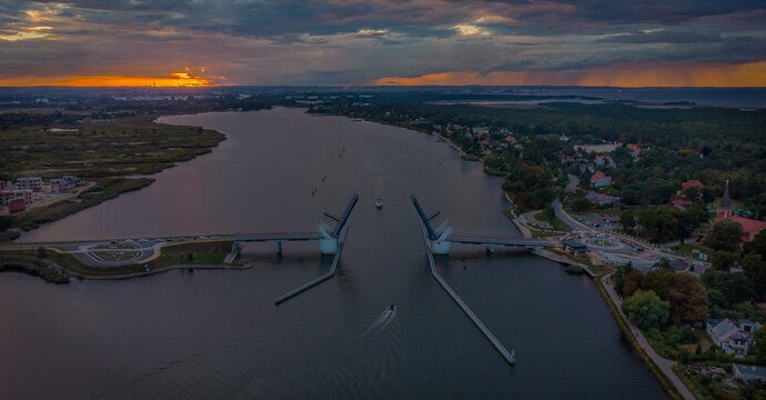 sunset over the river