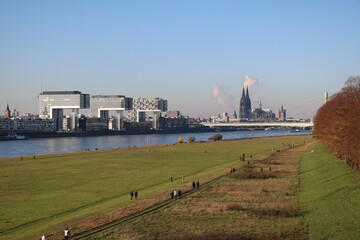 Holiday in Cologne on the Rhine in autumn, Germany