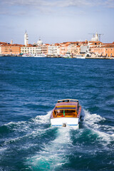 Small boat on the sea in Venice