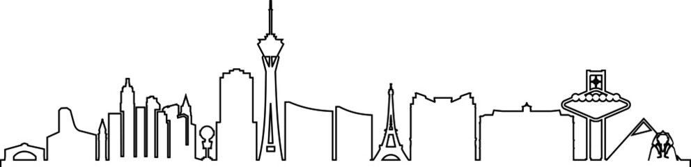 LAS VEGAS City NEVADA Skyline Silhouette Cityscape Vector © SimpLine