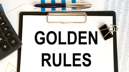 Golden rules-text inscription in the planning Notepad.