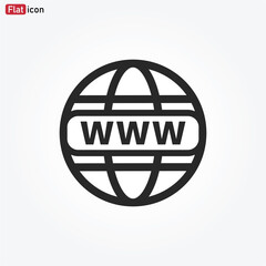 WWW icon vector . Web site sign