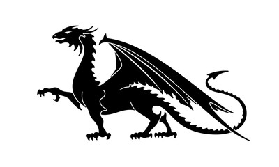Fototapeta premium Dragon Silhouette Vector Illustration