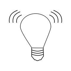 Light bulb line icon. llustration for repair theme, doodle style