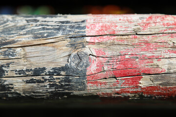Extreme close-up of colorful equestrian obstacle