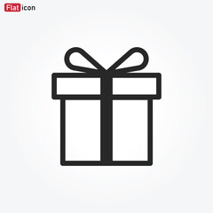 Gift box icon . present sign