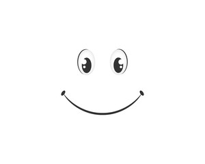 Happy smile cartoon, emoticon, vector illustration isolated on white background.