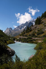 Fototapeta na wymiar Italian Alps from the Mont Blanc massif
