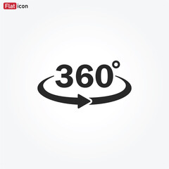 360 degree icon vector . Rotation sign