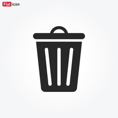 Trash can icon vector . Garbage sign