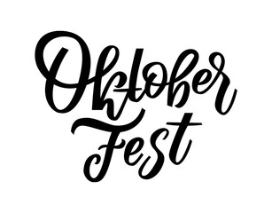 Oktoberfest lettering calligraphy for traditional Bavarian beer festival. Oktoberfest handwritten lettering. Design for greeting cards and poster