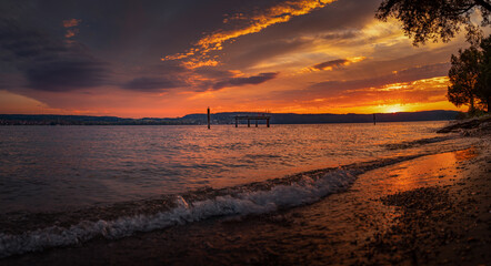 Fototapeta premium Sunset at Lake Constance 