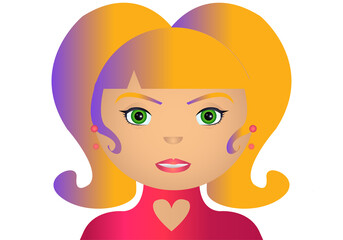 Chica con pelo bicolor y jersey fucsia