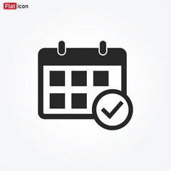 Calendar with Check icon vector