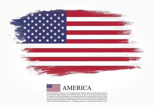 Textured and vector flag of America drawn with brush strokes. Texture and vector flag of America drawn with brush strokes.