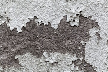 Weathered white color on grey concrete