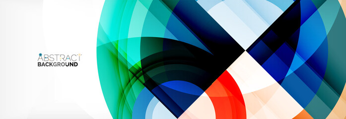 Obraz premium Round shapes, triangles and circles. Modern abstract background