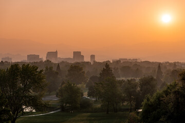 Boise skyline with a lot of smoke in the air