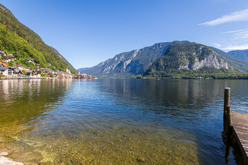 Hallstatt, Austria. Mountain village in the Austrian Alps.