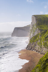 Famous Durdle Door and Cliffs Around Jurassic Coast with No People in the Frame