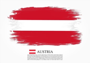Textured and vector flag of Austria drawn with brush strokes. Texture and vector flag of Austria drawn with brush strokes.
