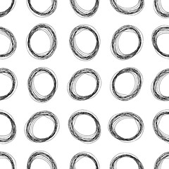 Seamless pattern with sketch ellipses shape