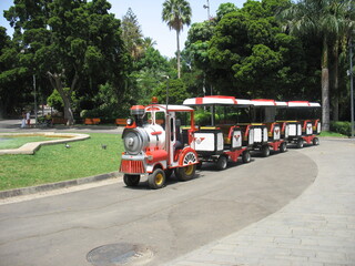 A train in a park in Tenerife, Spain.