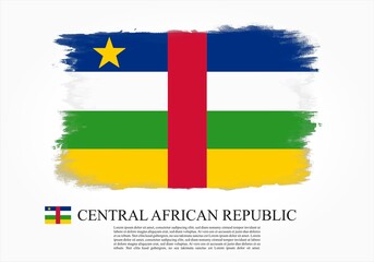 Textured and vector flag of Central African Republic drawn with brush strokes. Texture and vector flag of Central African Republic drawn with brush strokes.