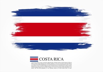 Textured and vector flag of Costa Rica drawn with brush strokes. Texture and vector flag of Costa Rica drawn with brush strokes.