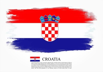 Textured and vector flag of Croatia drawn with brush strokes. Texture and vector flag of Croatia drawn with brush strokes.