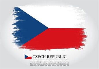 Textured and vector flag of Czech Republic drawn with brush strokes. Texture and vector flag of Czech Republic drawn with brush strokes.