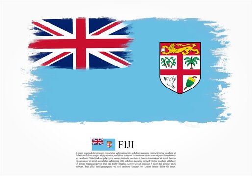 Textured and vector flag of Fiji drawn with brush strokes. Texture and vector flag of Fiji drawn with brush strokes.
