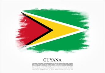 Textured and vector flag of Guyana drawn with brush strokes. Texture and vector flag of Guyana drawn with brush strokes.