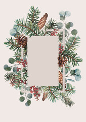 New year card in watercolor