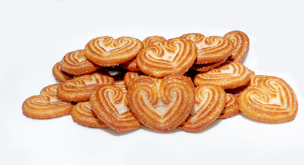 Little heart shaped sugar sprinkled biscuits