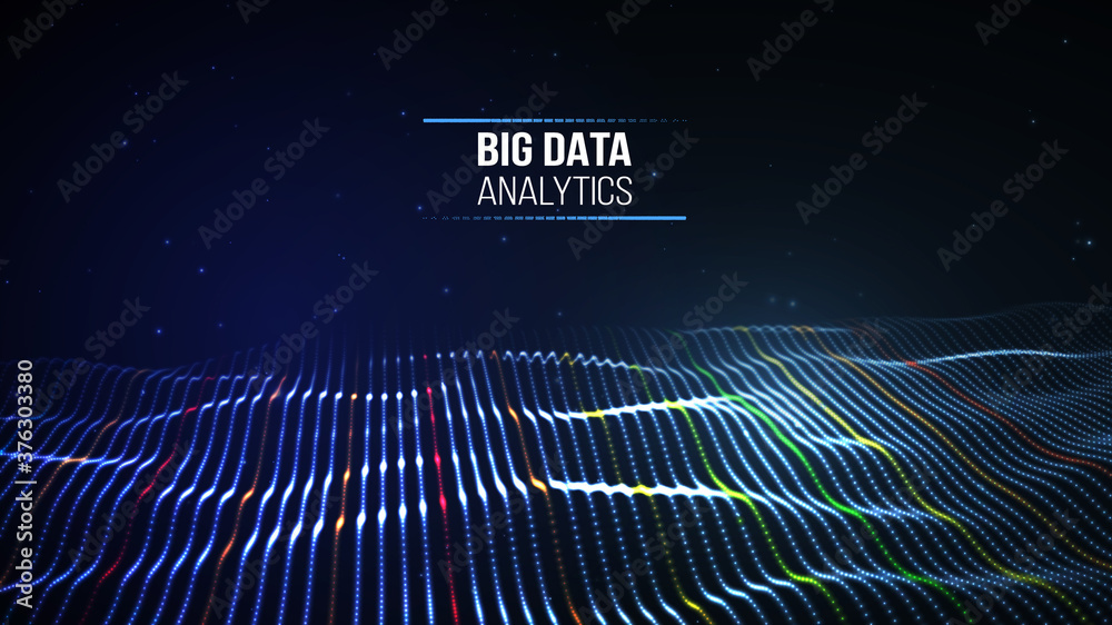 Wall mural black data technology background. business computer internet concept. big data network illustration.